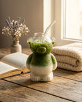 MATCHA BEAR GLASS AESTHETIC ICED MATCHA CUP